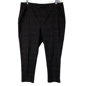 Meera Lane 18W Dress Pants Black Gray Houndstooth Plaid Side Ankle Slits Career‎